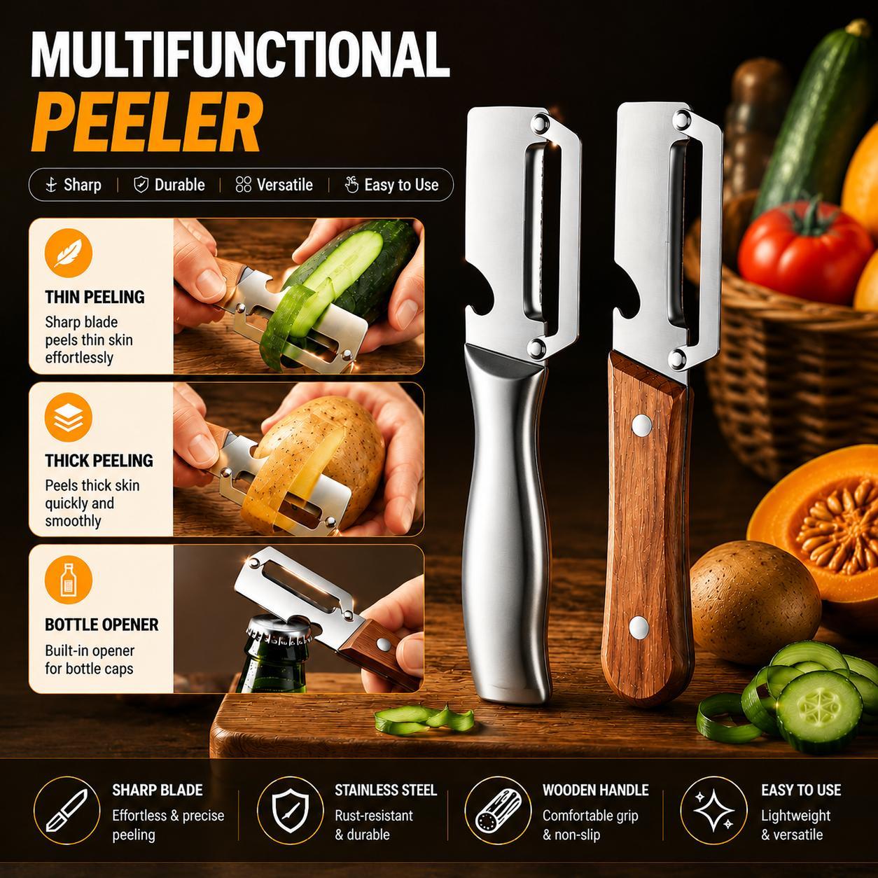 Household stainless steel peeler/peeler, kitchen sugarcane and lettuce slicer, commercial thickened slicer.